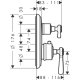 Axor Montreux Термостат с запорным/переключающим вентилем, рычажной рукояткой, СМ, (16821000)