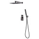 IMPRESE GRAFIKY система душова прихованого монтажу (змішувач 2 функції, душ 300*200 мм, лійка стік 1 режим, шланг 1500 мм SS), чорний нікель, (ZMK041807110)