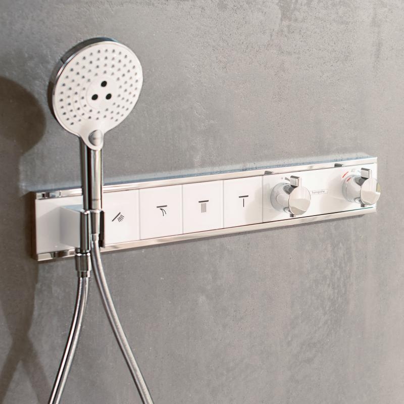 Hansgrohe RainSelect Термостат для душу, з 4 кнопками, на 4 споживача (білий / хром), (15357400)