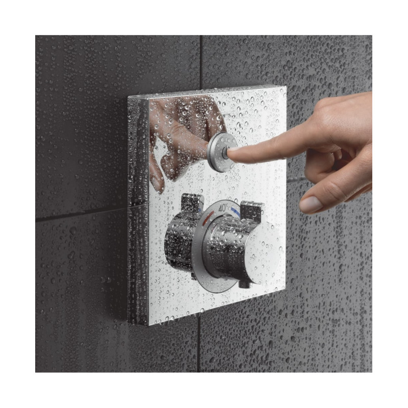 Hansgrohe ShowerSelect Термостат для одного споживача, скляний, ПМ, білий/хром, (15737400)