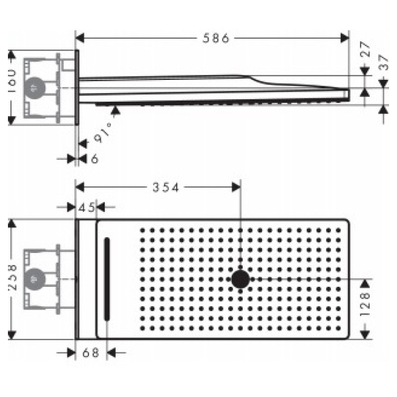 Axor ShowerSolutions Верхній душ 250/580 3jet, brushed gold-optic, (35283250)