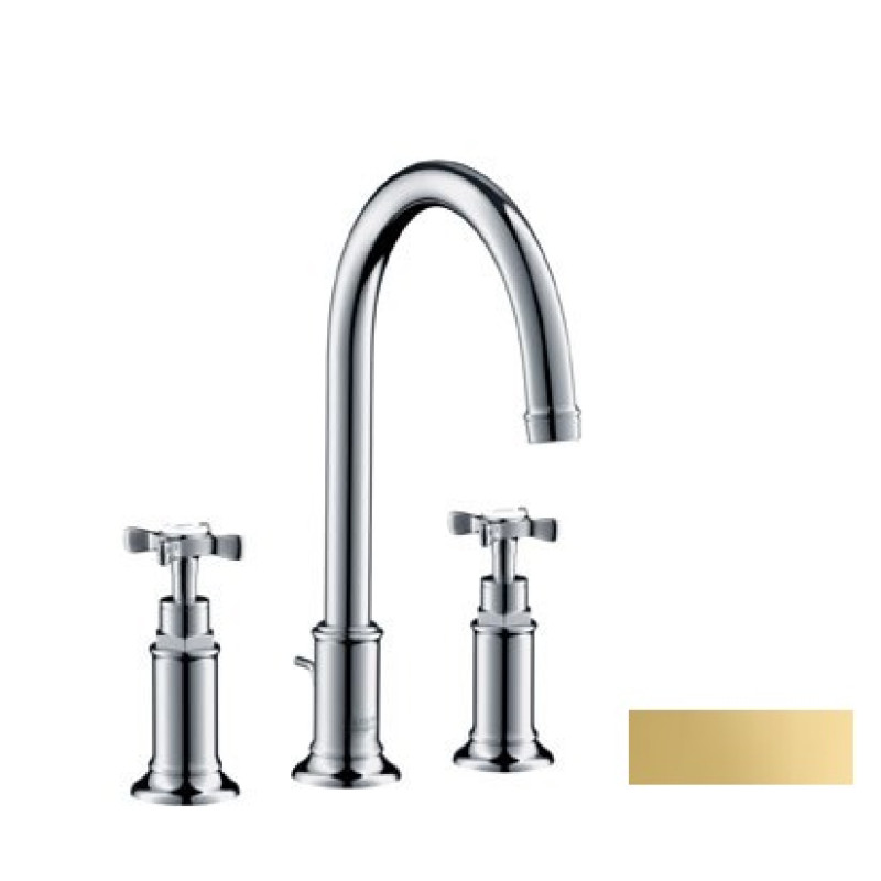 Axor Montreux Смеситель для раковины на три отверстия, двухвентильный цв полир. золото, (16513990)