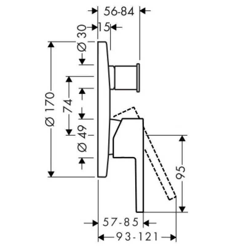 Axor Starck Смеситель для душа, однорычажный, цв полир. бронза, (10414130)