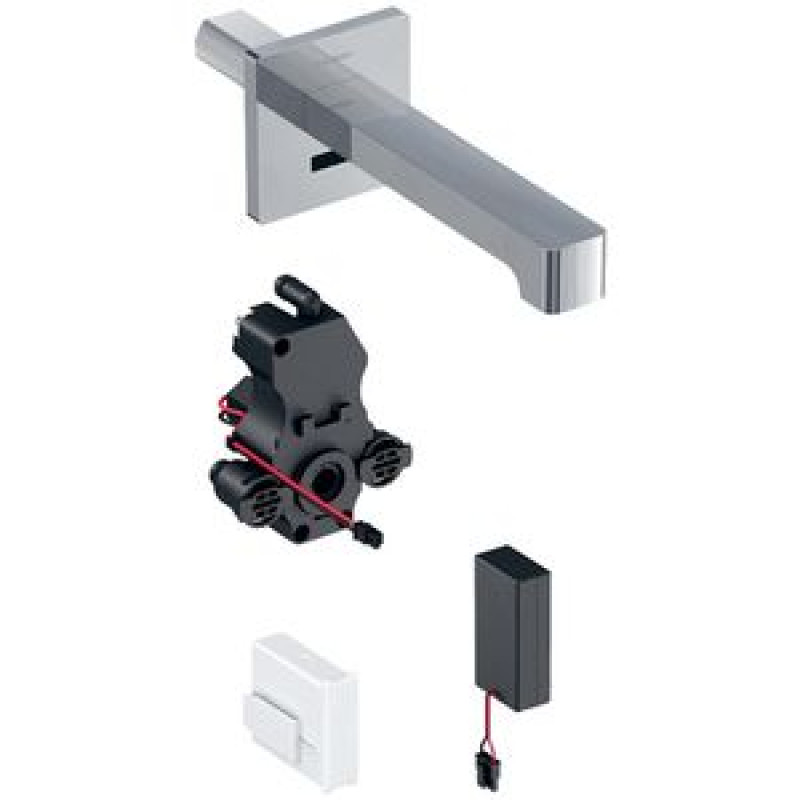 Geberit Brenta Змішувач для раковини, безконтактний, настінний, від батареї, для прихованого функціонального блоку, без міксера, L17см, хром глянсовий, (116.273.21.1)