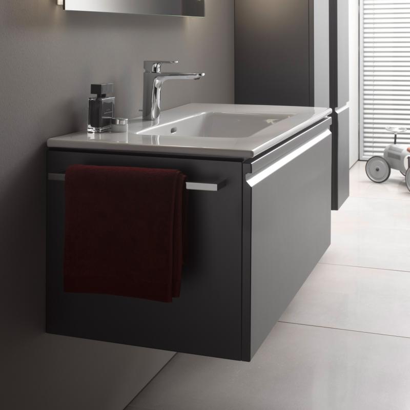 Laufen PRO S тумба 100*50см, з раковиною, з 1м отв. пiд змiшувач посерединi, з висувним ящичком, колiр сiрий графiт, (H8609654801041)