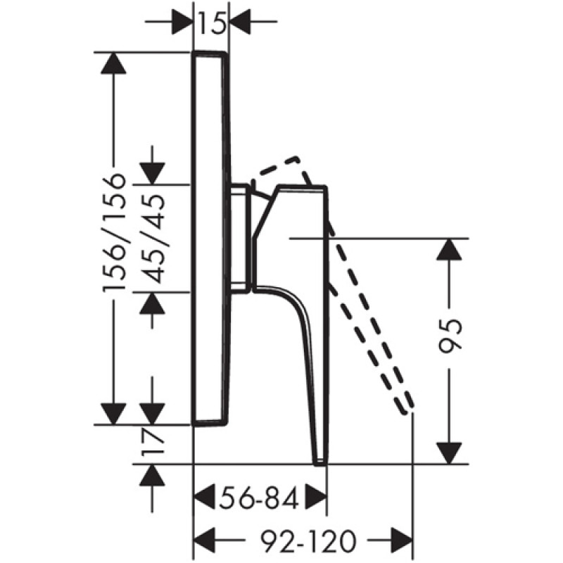 Hansgrohe Metropol Смеситель для душа, однорычажный, наружная часть, (32565000)