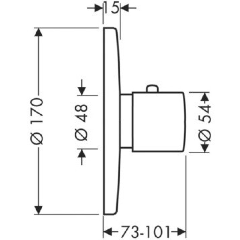 Axor Uno Смеситель для душа, термостатический, Highflow, (38715000)