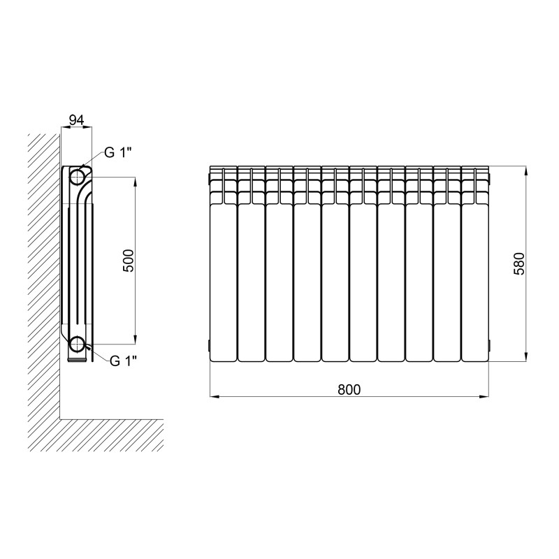Thermo Alliance Алюмінієвий радіатор All-Vulcan 500/96 (V50096A)