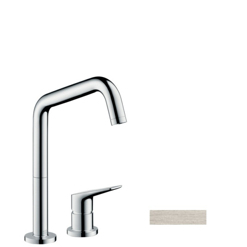 Axor Citterio M Смеситель для кухни однорычажный на 2 отверстия, цвет под сталь, (34820800)