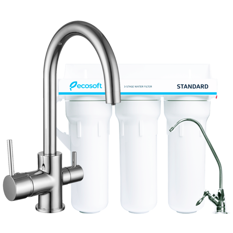 IMPRESE Комплект: DAICY-U змішувач для кухні, Ecosoft Standart система очищення води 3х ступінчаста, (55009-U+FMV3ECOSTD)