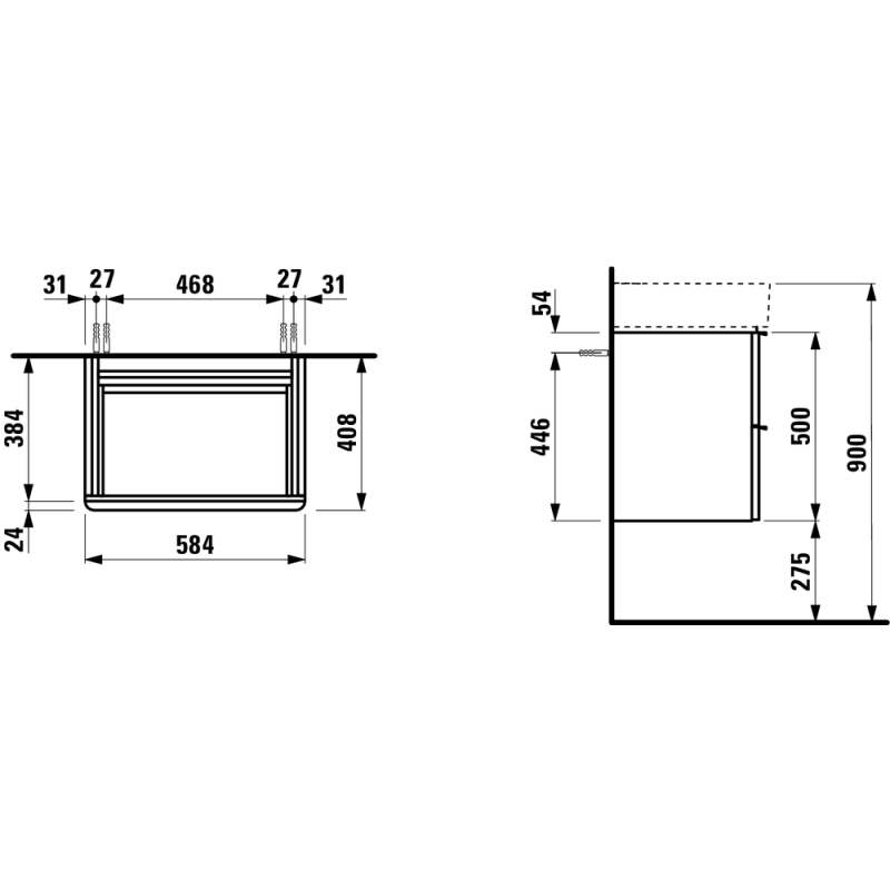 Laufen SPACE тумба 59*52*41см, колiр бiлий мат, (H4101421601001)
