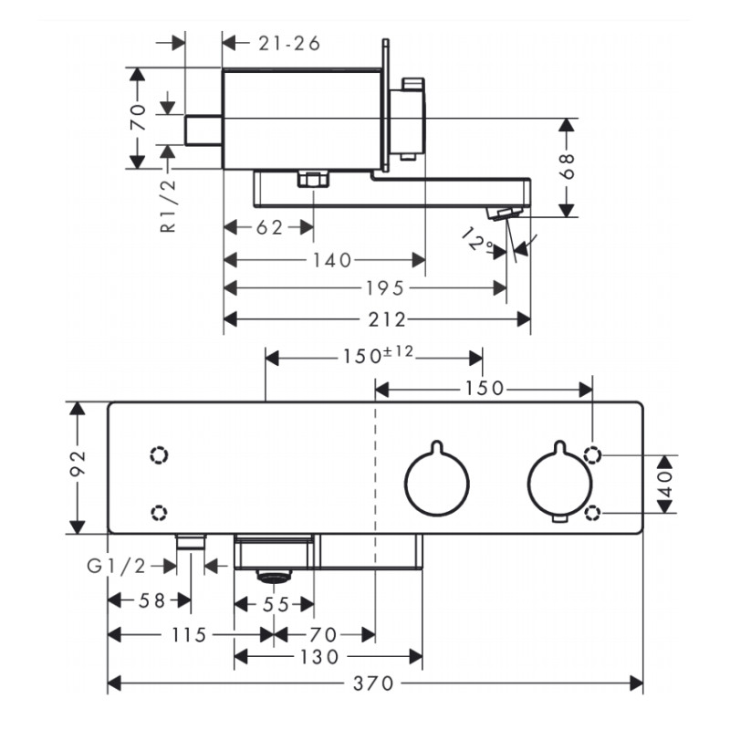 Hansgrohe ShowerTablet 350 Термостат для ванни, білий/хром, (13107400)