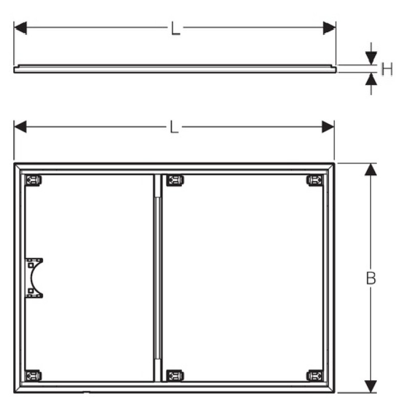 Geberit Монтажна рама для поверхні для душової зони Setaplano, більше 100 см, для 6 ніжок, 90х120 см, (154.473.00.1)