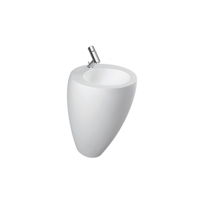 Laufen ALESSI ONE умивальник 52*53см, з iнтегр. п`єдесталом, пристiнний, без отв. пiд змiшувач, без отв. переливу, з покр.LCC, (H8119714001091)