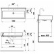 Laufen LIVING CITY умивальник 155*460*1000мм, з 2ма отворами пiд змiшувач, вiдстань 400мм, (H8184370001071)