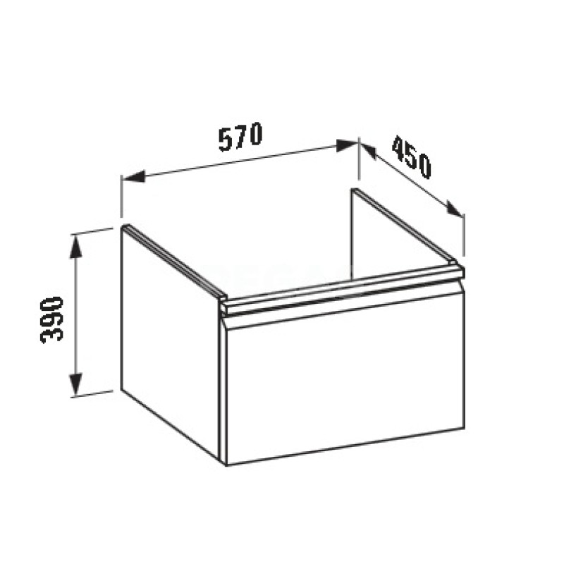 Laufen PRO S тумба 570*450*390мм, для раковини H810963, з висувним ящ., з внутр. висувн.ящ., бiлий матовий, (H4833720964631)