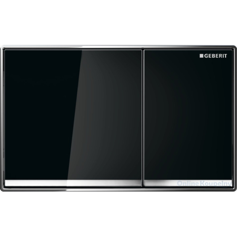 Geberit OMEGA60 SQUARE змивна клавіша для подвійного змиву, врівень зі стіною, хромований, чорний/ дзеркальна/ глянцевий хром, (115.081.SJ.1)