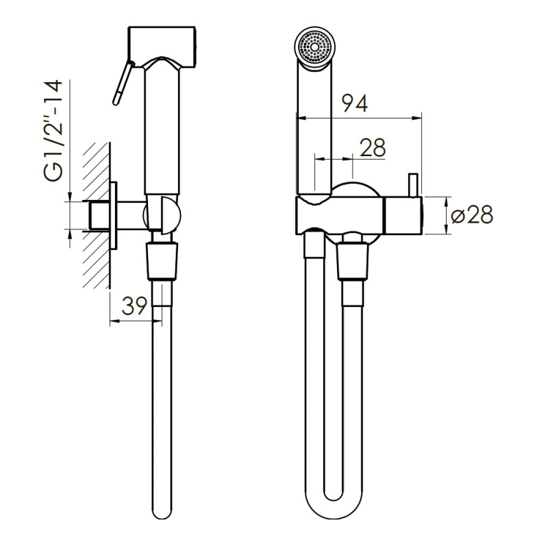 IMPRESE Набiр до бiде (лiйка , тримач/запорний вентиль, шланг), (B704122)