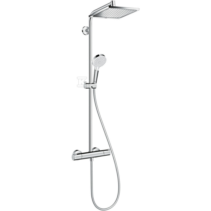 Hansgrohe Crometta E 240 1jet Showerpipe Душова система EcoSmart 9 л / хв, хром, (27281000)