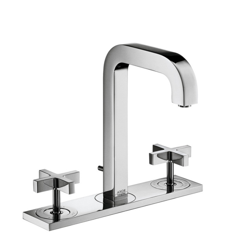 Axor Citterio Смеситель для раковины, на 3 отверстия 170, с крестовыми ручками, панелью и изливом, хром, (39134000)