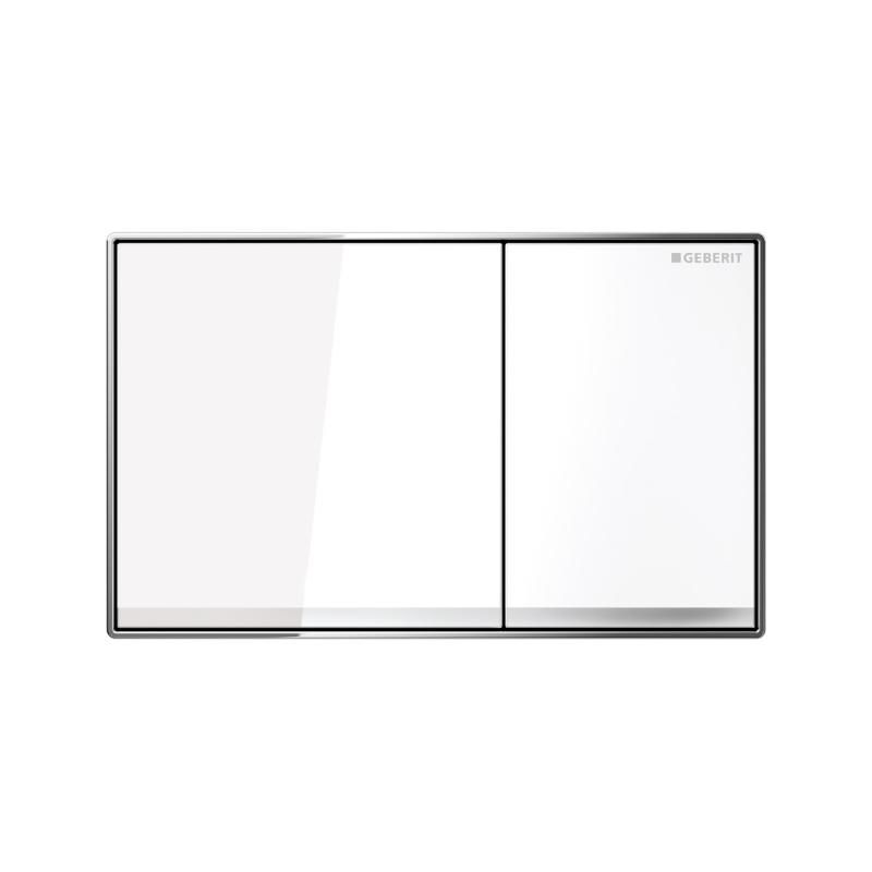 Geberit Sigma60 змивному клавіша, подвійний змив, скло біле, (115.640.SI.1)