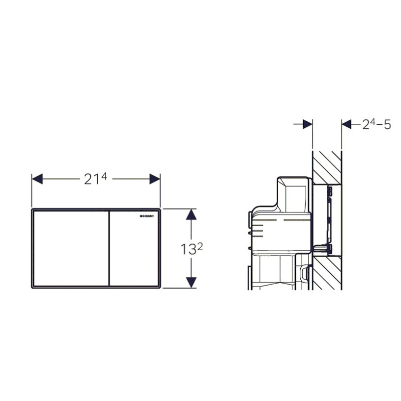 Geberit Sigma60 змивному клавіша, подвійний змив, скло біле, (115.640.SI.1)