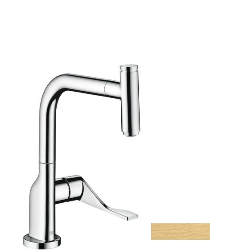 Axor Citterio Select Смеситель для кухни, однорычажный, с выдвижным душем, цвет шлиф. золото, (39861250)