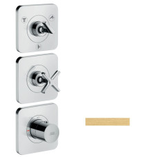 Axor Citterio E Термостат 38 x 12 з 3 окремими розетками, для 3 споживачів, прихов. монтаж, колір шліф. золото, (36704250)