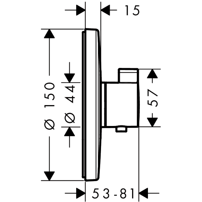 Hansgrohe Ecostat S Термостат для душа, прихований монтаж, хром, (15755000)