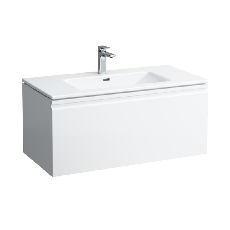 Laufen PRO S тумба 1000*500мм, з раковиною, з 1м отв. пiд змiш. посерединi, з висувним ящ.,з внутр.висувн.ящ.,бiлий матовий, (H8609664631041)