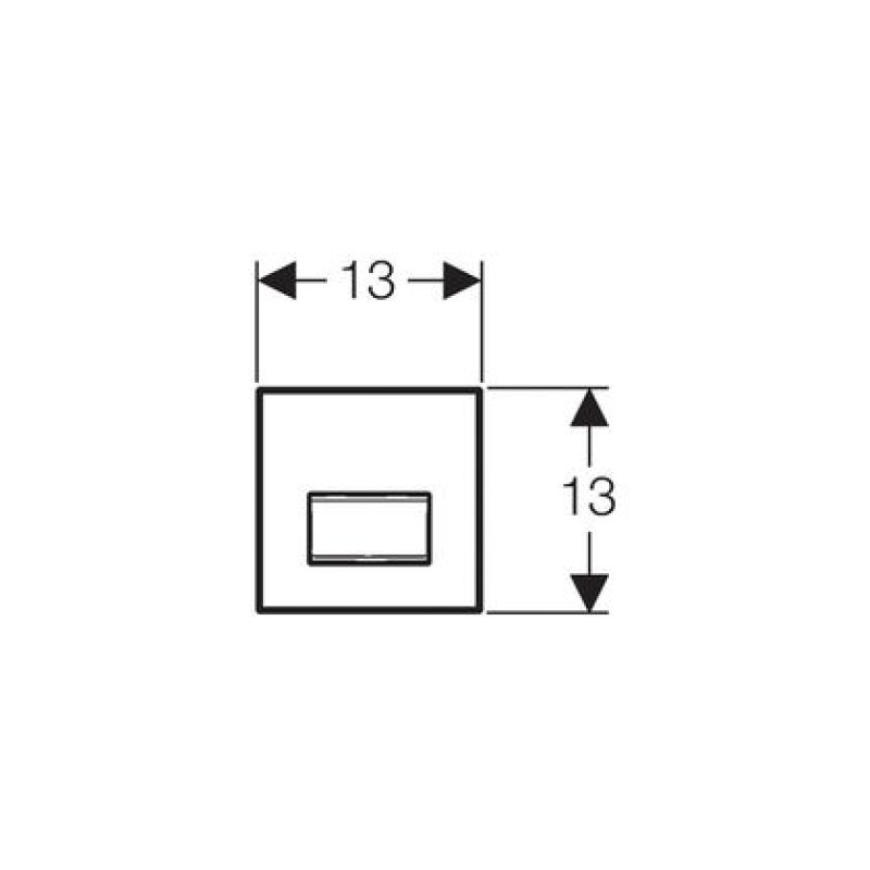 Geberit HYTOUCH SQUARE система пневматичного керування змиванням пісуара, змивна клавіша типу 50, хромований, матовий, (116.016.GH.5)