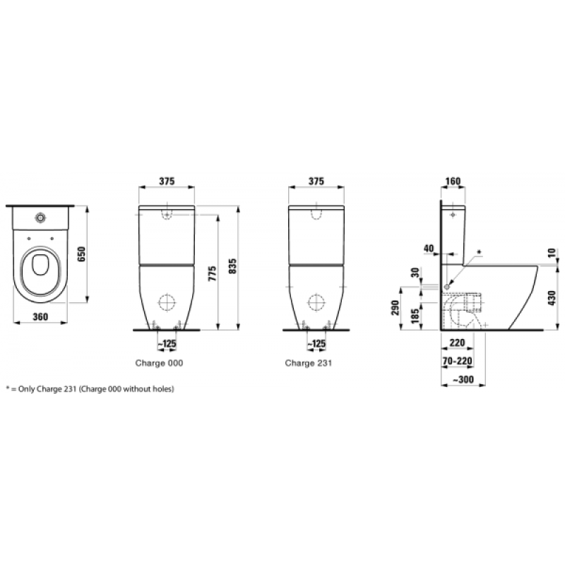 Laufen PRO чаша 36*65см, комбiнованого унiтазу, без бачку, з покриттям LCC, (H8259524000001)
