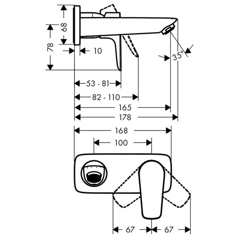 Hansgrohe Talis E Змiшувач для раковини, одноважiльний, СМ, вилив 165 мм, хром, (71732000)