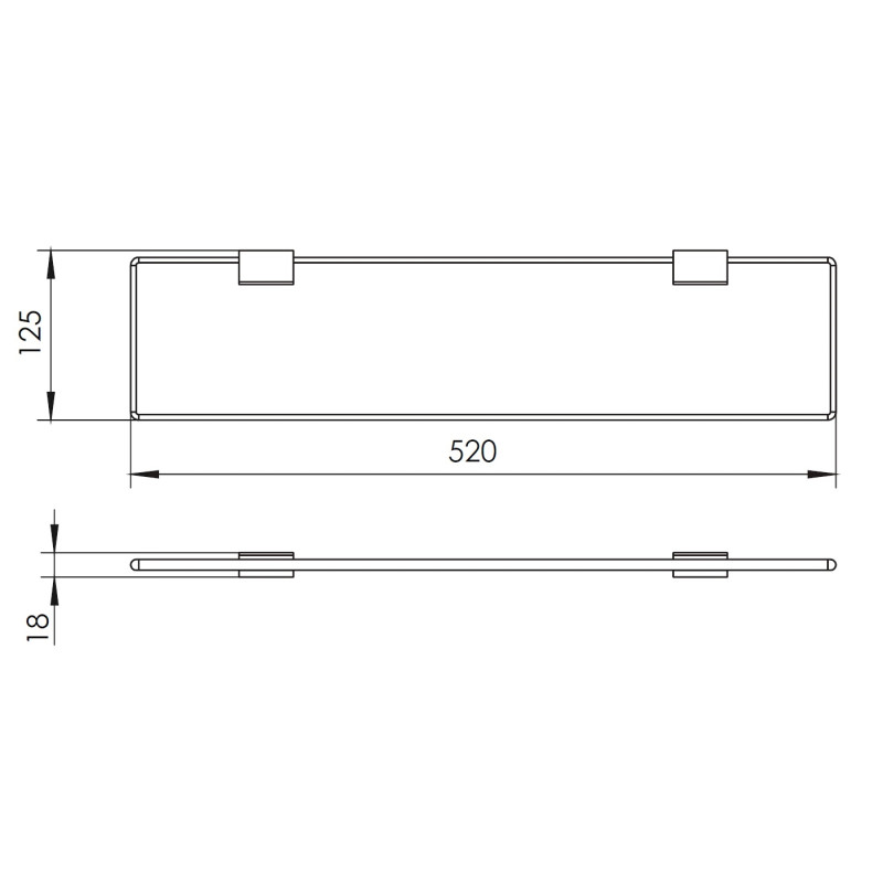 IMPRESE BITOV скляна полиця, (160300)