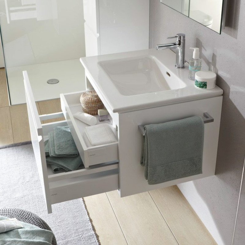 Laufen PRO S тумба 1000*500мм, з раковиною, з 1-м отв. пiд змiш. посерединi, з комп. сифоном, бiлий глянець, (H8609664751041)