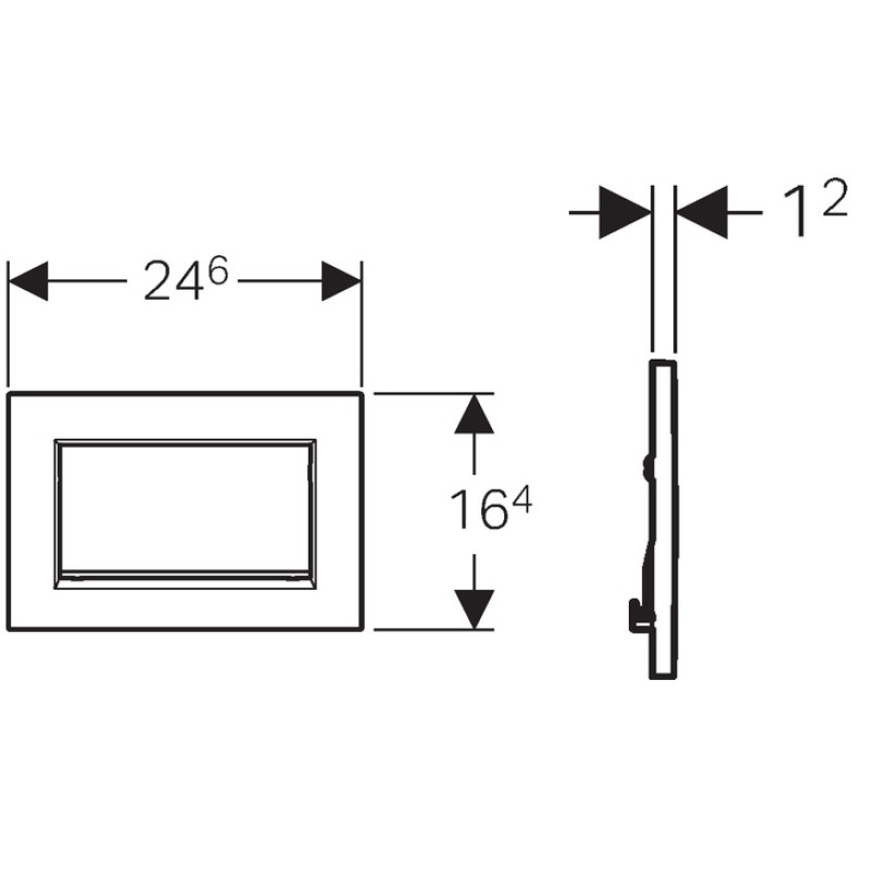 Geberit SIGMA10 SQUARE змивна клавішадля змивання / зупинки змивання, з кріпленням на гвинтах, білий /глянцевий хром, (115.893.KJ.1)