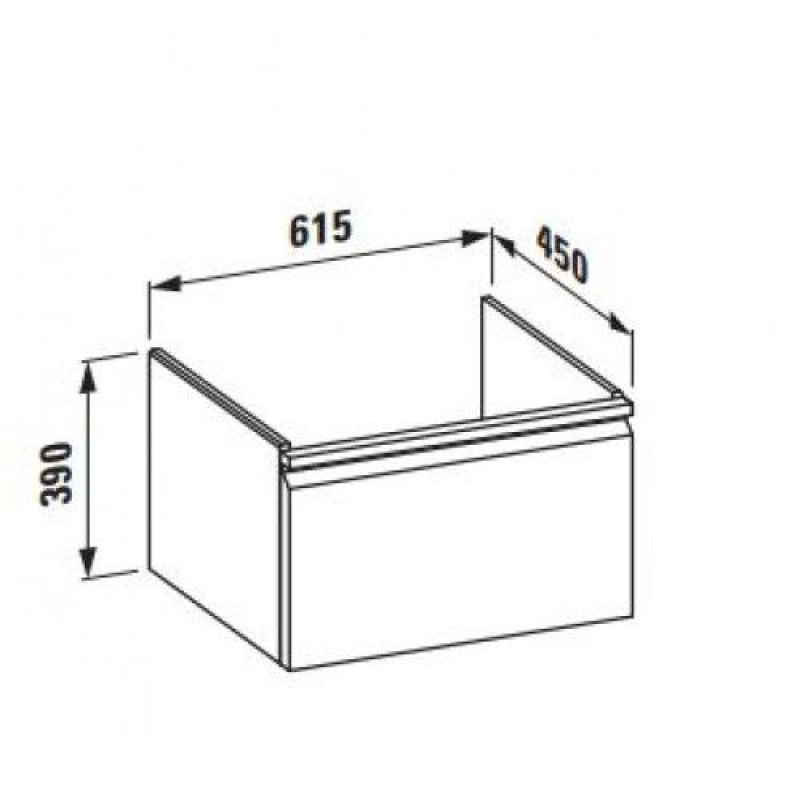 Laufen PRO S тумба 615*450*390мм, для раковини 810964, колiр бiлий глянець, в комплектi з комп. сифоном, (H4834210964751)
