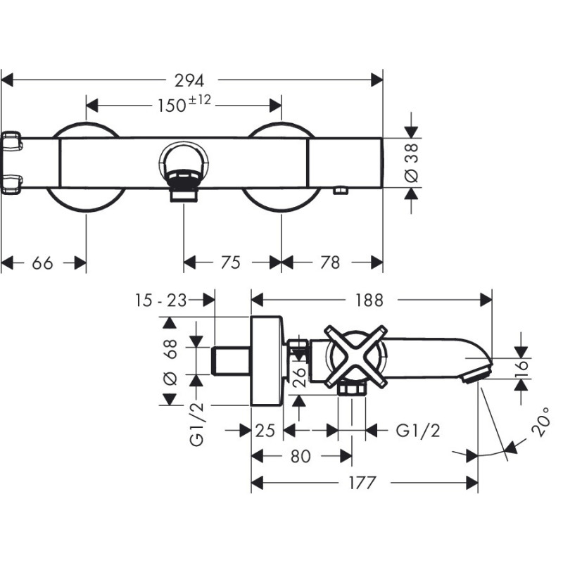 Axor Citterio E Термостат для ванни, (36140000)