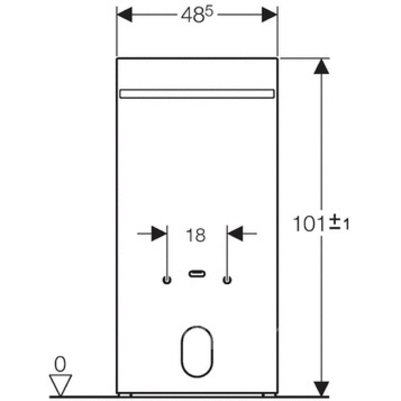 Geberit Monolith Монтажний модуль, для біде, H101, підключення знизу, біле скло, (131.030.SI.5)