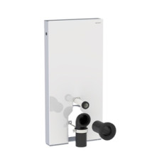 Geberit Monolith Монтажний модуль для підлогового унітазу, 101 см, підключення під кутом 90 градусів, біле скло, (131.001.SI.5)