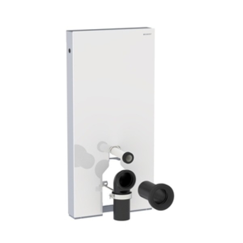 Geberit Monolith Монтажный модуль для напольного унитаза, 101 см, подключение под углом 90 градусов, белое стекло, (131.001.SI.5)