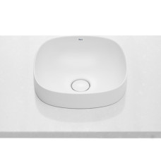 ROCA INSPIRA раковина 370*370мм, Soft, напiввбудована зверху, з керамiчною декоративною кришкою донного клпанау, (A32750R000)