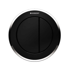 Geberit TYPE10 ROUND механізм дистанційного змиву, пневматичний,для подвійного змиву, клавіша прихованого монтажу, чорний/глянцевий хром, (116.055.KM.1)
