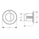 Geberit TYPE10 ROUND механізм дистанційного змиву, пневматичний,для подвійного змиву, клавіша прихованого монтажу, чорний/глянцевий хром, (116.055.KM.1)