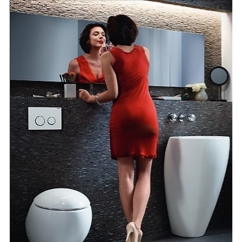 Geberit OMEGA20 ROUND змивна клавіша для подвійного змиву, білий/позолота, (115.085.KK.1)