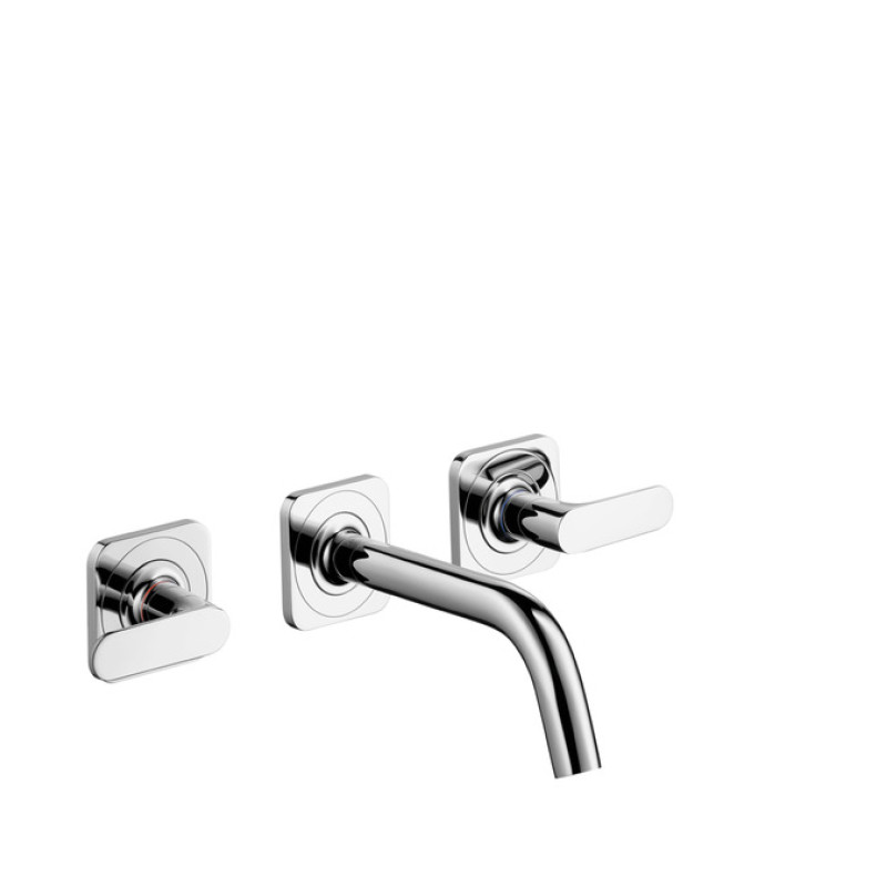 Axor Citterio M Смеситель для раковины, на 3 отверстия, с изливом 166 мм, настен. прих.монтаж, хром, (34313000)