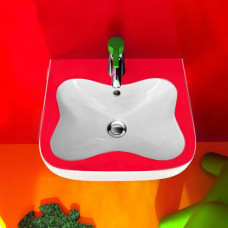 Laufen FLORA KIDS мiнi-раковина 45*41см, з 1-м отвором пiд змiшувач, колiр бiлий/червоний, (H8150310621041)