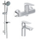 IMPRESE KIT 21082 набір змішувачів (3 в 1) змiшувач для умивальника, змiшувач для душа, душовий гарнітур, (kit21082)