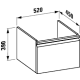 Laufen PRO тумба 520*450*390мм, для раковини 818952, з 1м висувним ящ., колiр бiлий, (H4830330954631)