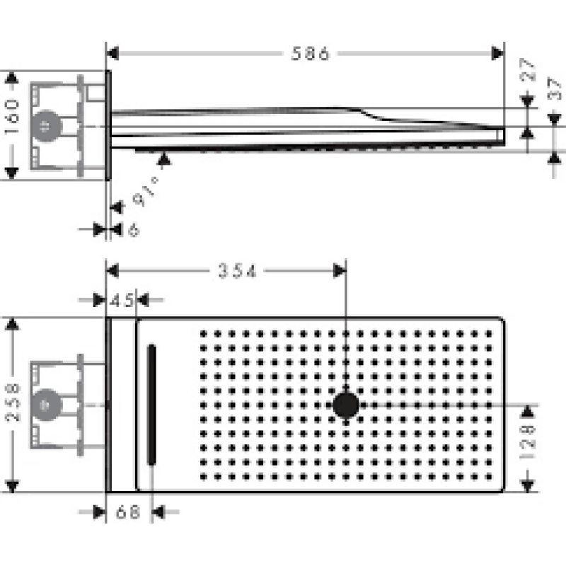 Hansgrohe Rainmaker Select Верхній душ 580 3jet, EcoSmart, белый/хром, (24011400)